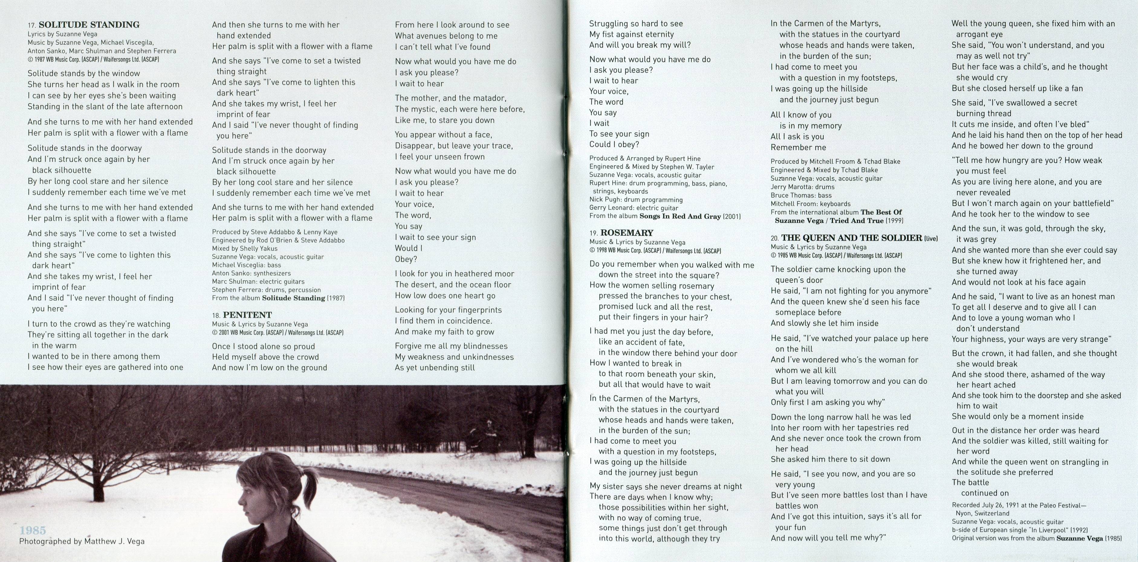 Suzanne Vega  The Best Of; Retrospective : Booklet10